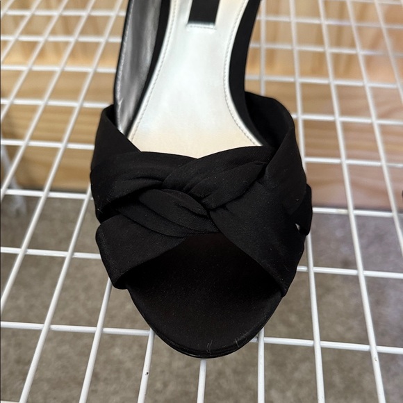 Nina Black Satin Heels - Picture 4 of 8